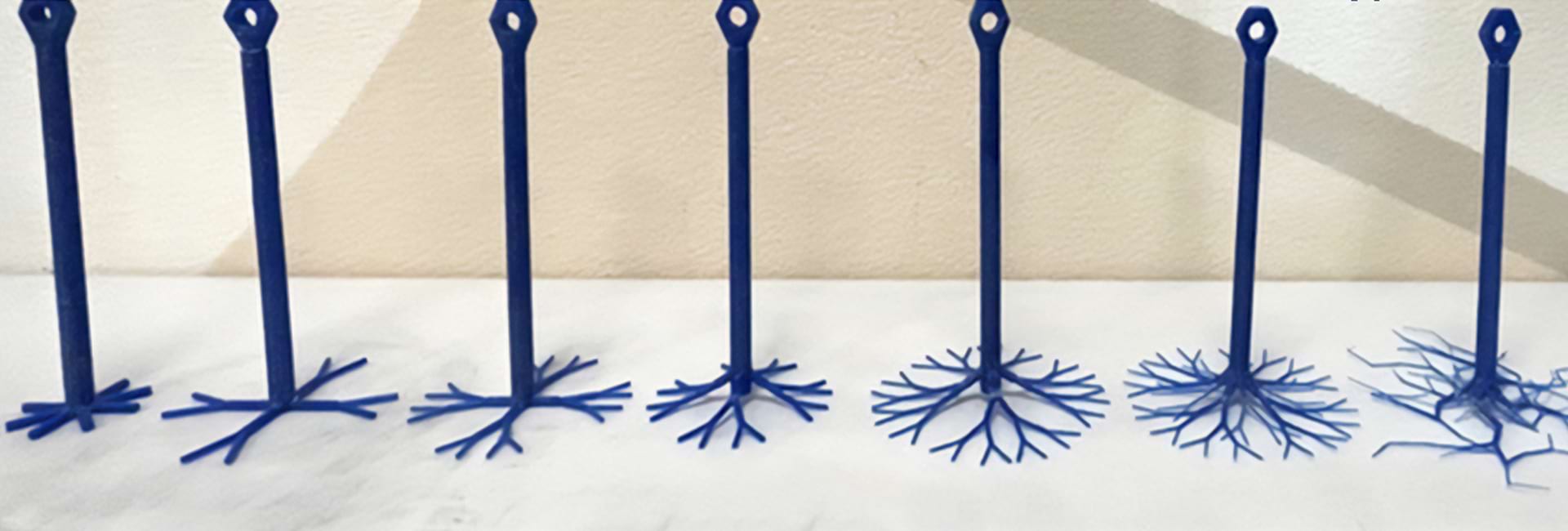 3D-printed anchor models of root systems. (Photo credit: University of California, Davis)