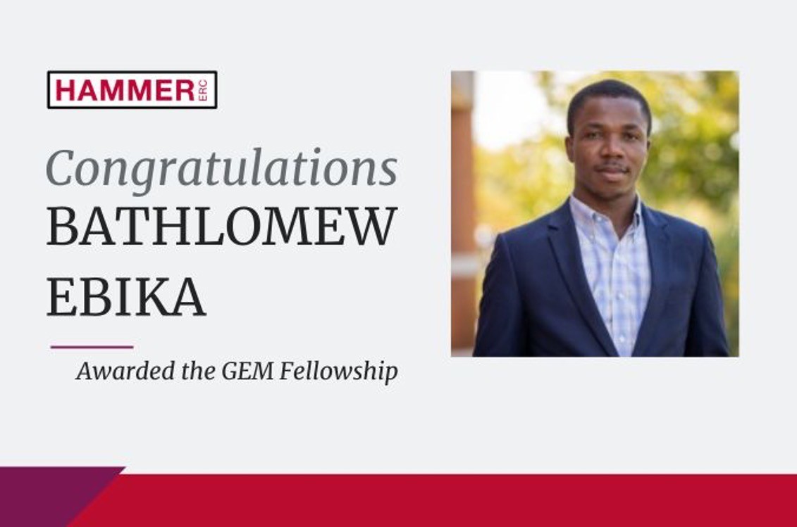 Case Western Reserve student Bathlomew Ebika’s prestigious GEM fellowship includes tuition, fees, and a stipend to attend graduate school, as well as an internship. 