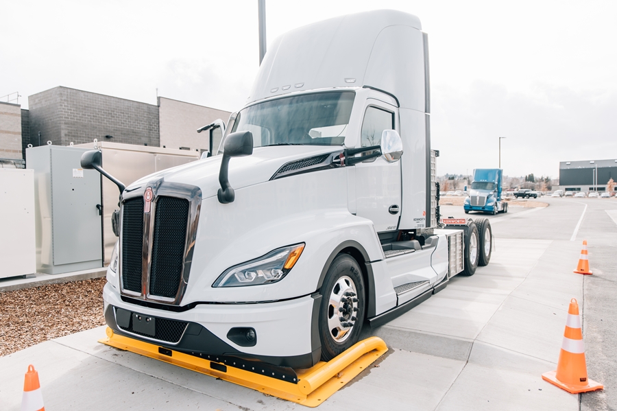 Truck on wireless charge pad 