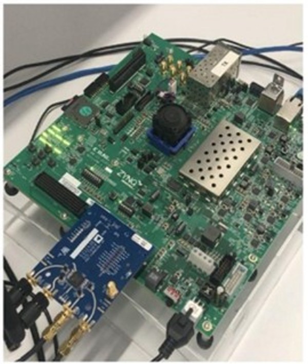 The radio frequency System-on-a-Chip demonstration delivered full-duplex, 122Mbps—plenty for high-def video. 