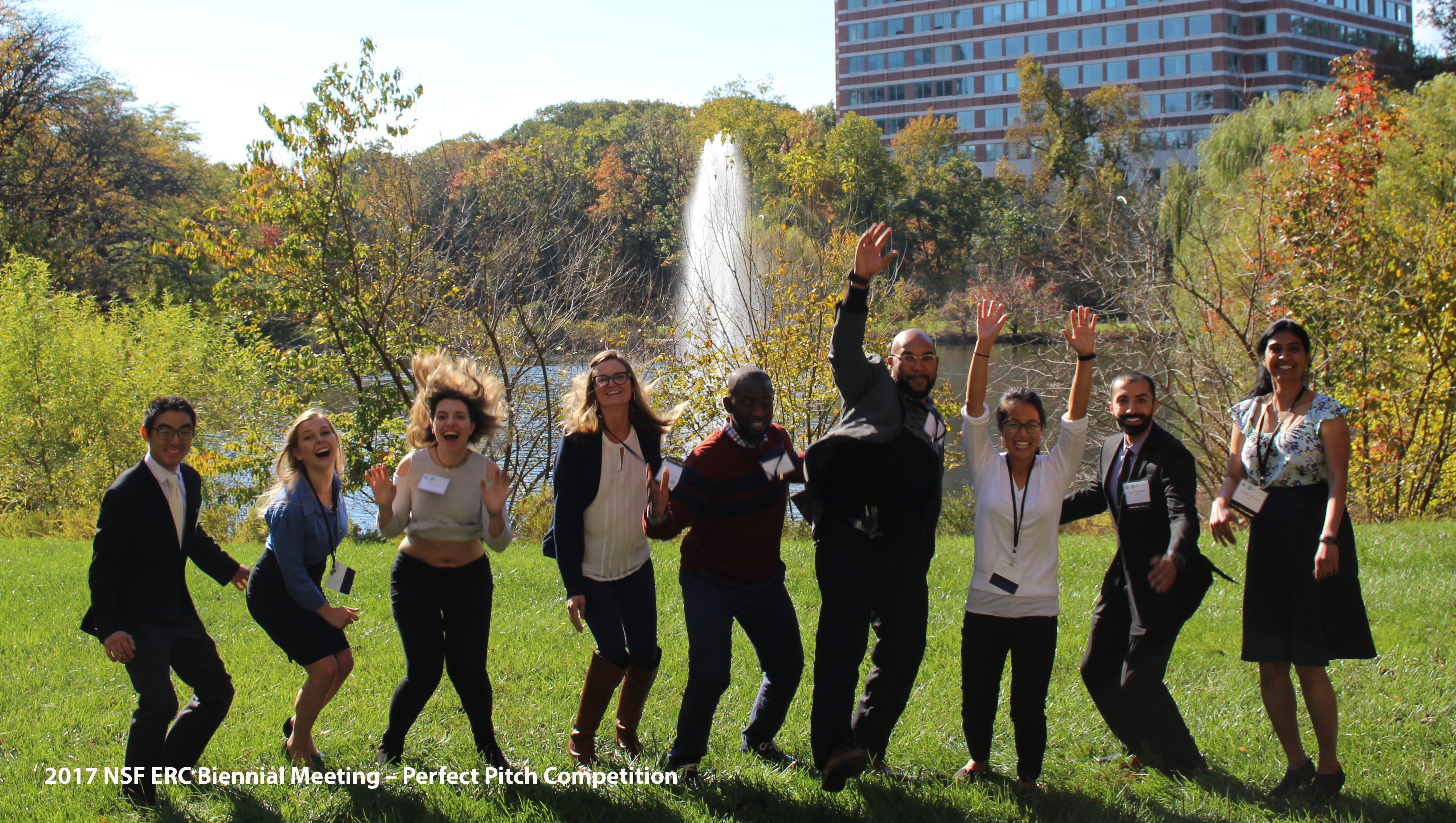 In the ERC Program-wide Perfect Pitch Contest, the winners of each center's Perfect Pitch competition vie for top honors. But although the competition is intense, they take time out to enjoy each othe