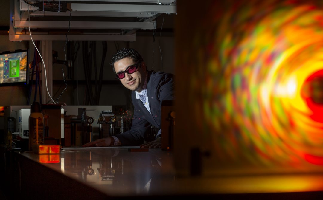 Franklin Dollar, assistant professor of physics and astronomy, grew up on an Indian reservation in a home with no electricity. Now he studies ultra-high-intensity laser-plasma interactions and works t